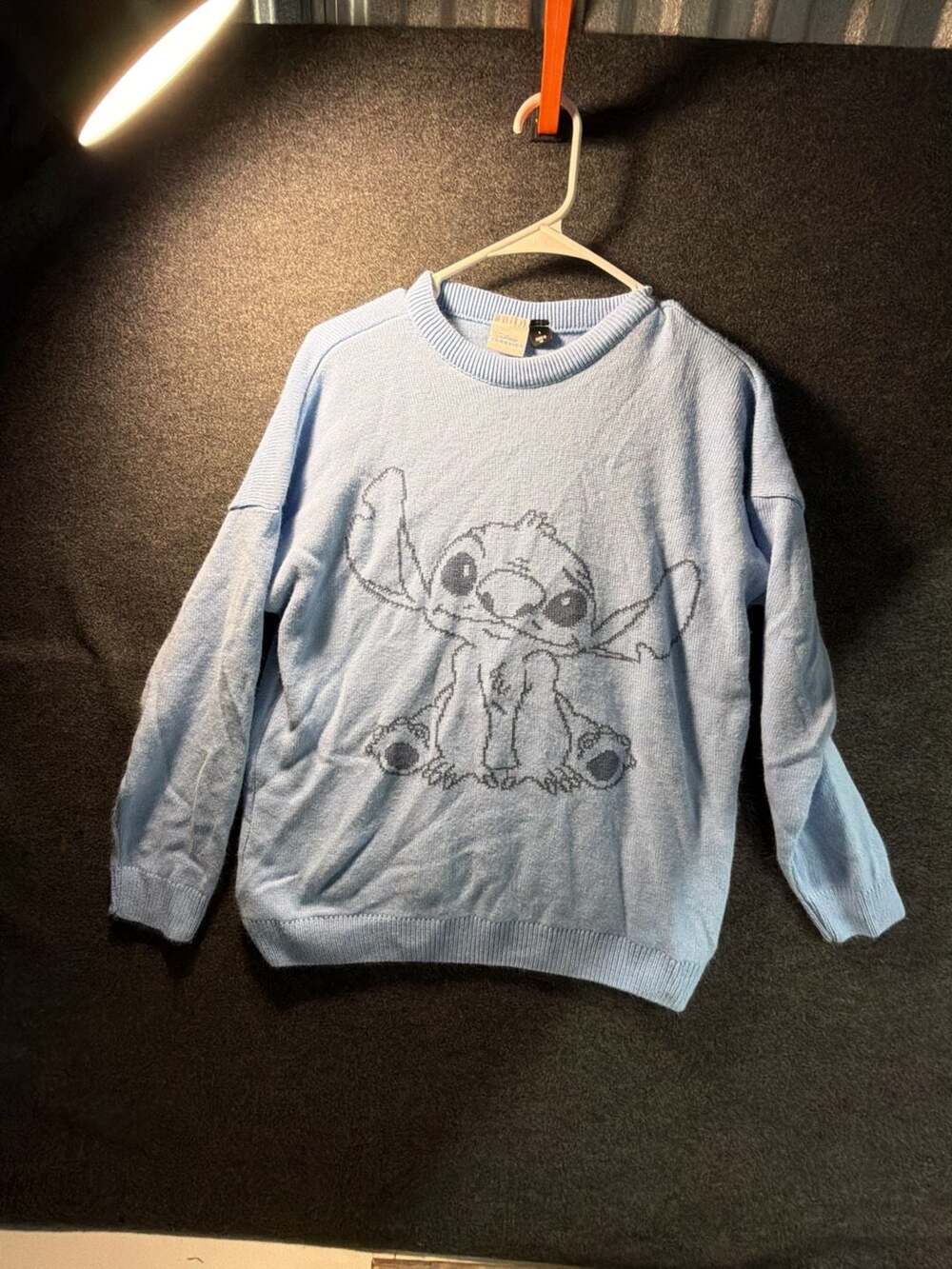 Disney Classics Stitch Graphic Knit Sweater Light Blue Size small 1-0010